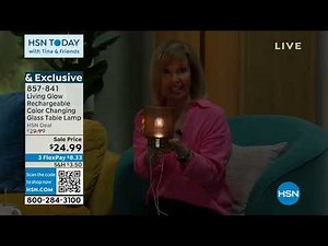 Living Glow Rechargeable Color Changing Glass Table Lamp