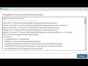 pgAdminFatalError | PostgreSQL execution error #postgresql #error