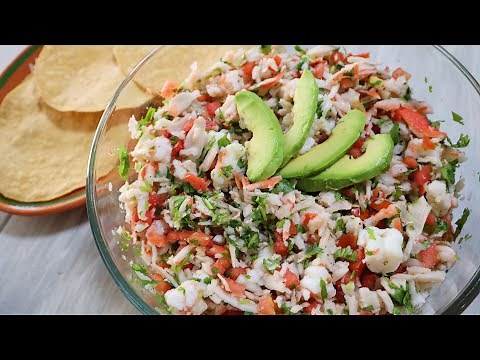 CEVICHE DE CAMARON CON IMITACION DE JAIBA (CANGREJO)