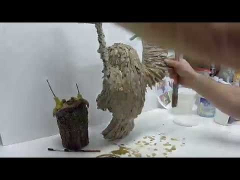 DIY: HOW TO MAKE AN AMAZING PAPER MACHE OWL WITH PONTED WINGS
