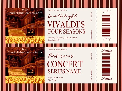 Customizable Concert Ticket Template – Elegant Music Event Keepsake (canva Editable, Printable Digital Download) - Etsy