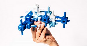 modular human-shaped blocks interjoin to create countless building combinations