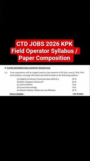 Field Operator Syllabus/Paper composition