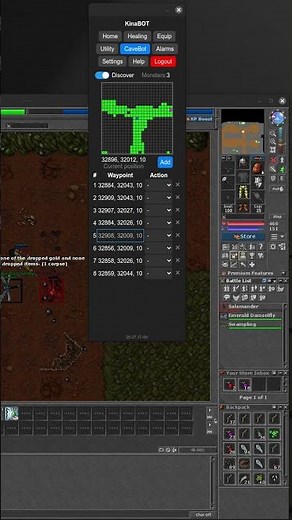 KinaBot - Tibia Global - Swampling Cave #tibia #bot #linux