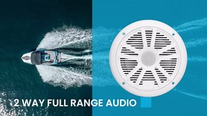 BOSS Audio Systems MG250W.64 Marine Radio and Speakers Package – MGR250B 4 Channel Bluetooth Receiver + 4x MR6W 6.5 Inch Full Range Speakers