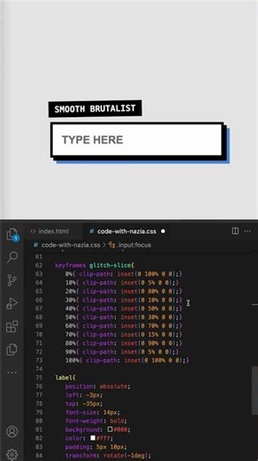 CSS Brutalist Input Field #coding #cssanimation #cssinput #shorts
