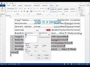 Word: Tabs using the dialog box