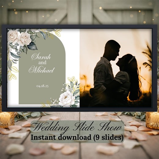 Sage Green Boho Wedding Slideshow, Romantic Rustic Wedding Video, Garden Wedding Photo Montage, Elegant Outdoor Wedding Slideshow - Etsy