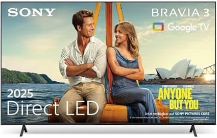 Sony BRAVIA 3 - Direct LED 50 Zoll Fernseher (K50S32), X-Balanced Speaker, Dolby Vision/Atmos, IMAX Enhanced, Google TV (2025), Google Cast, Apple AirPlay 2, Eco Dashboard 2, Game Menu 2, Smart TV