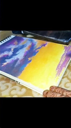 Landscape drawing using soft pastel #drawing #viral #painting #sky #colourful #colour #holi #shorts