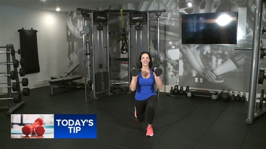 Squat into press with lunge - Today's Tip