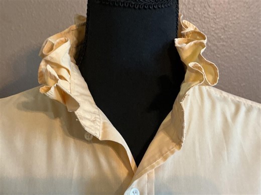 Ruffle Collar Button Down, Yellow Ruffled Collar, Upcycled Dress Shirt, Ruffle Collar Upcycle - Etsy