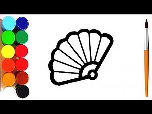 how to draw a hand fan for kids | hand fan painting colouring | kids drawing tube 3