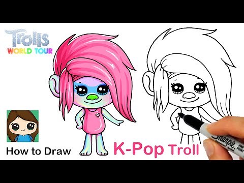 How to Draw a K-Pop Troll | Trolls World Tour