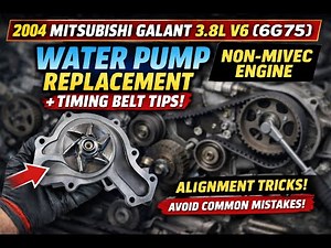2004 Mitsubishi Galant 3.8L V6 (6G75) Water Pump Replacement + Timing Belt Tips | Non-MIVEC