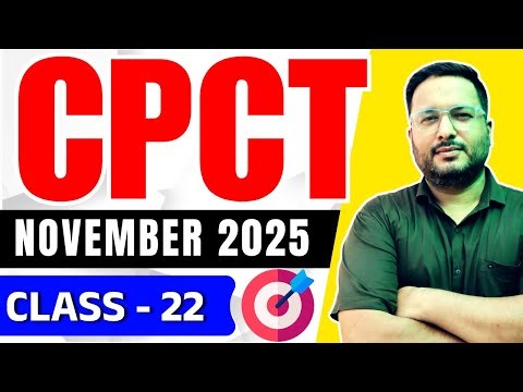 ✅CPCT November 2025 परीक्षा की तैयारी | Class 22 | #cpct #cpctexam #tomarsir