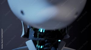 dna inside robot artificial intelligence. Digital concept and camera move out from detail