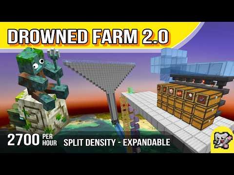 Split Density Drowned Farm for Minecraft Bedrock