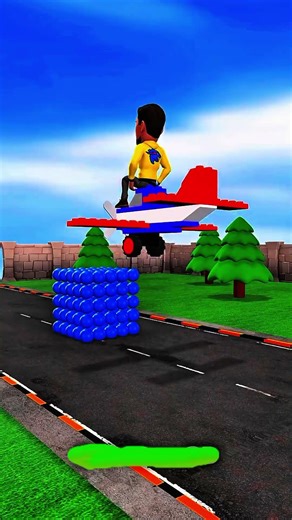 Lego car overcomes ball challenge 😂🤣😃 Tung Sahur Ronaldo and Mr Beast P2 #mrbeast #funny #animation