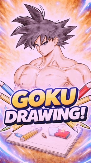 Goku Drawing🎨 | Anime Sketch of Dragon Ball Z Hero😈#short