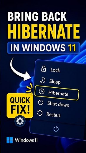 How to add Hibernate in windows power menu.