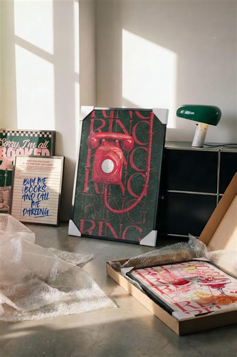 Retro Red Rotary Phone Art Print, Vintage Graphic Wall Art (digital Download) - Etsy