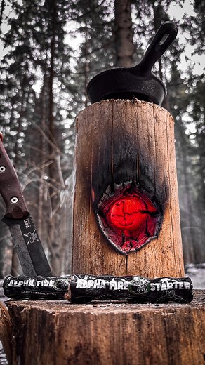 I love cooking and I do it differently every time. Today I will show you a quick and interesting way to make an easy breakfast outdoors. From the tools I will use a saw, a drill, and for kindling I will use a very convenient and simple ALPHA FIRESTARTER KIT from TRAIL WOLF brand @trail_wolf_hiking. Share with me pleasant emotions and delicious breakfast. Write in the comments your favorite method of cooking breakfast in the woods and the recipe. Join me. Have a great time watching, my friends 🔥