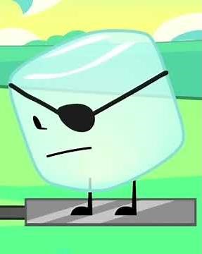Cyan ice cube with eye patch rotated 17 degrees counter clockwise #bfdia21