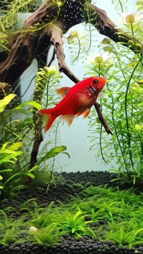 Red Glow in Green Jungle 🌿❤️ | Aquascape Magic #shorts