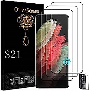 Amazon.com: OttarScreen Galaxy S21 Screen Protector【3+1 Pack】With 1 Pack Camera Lens Protector, Easy Installation, Compatible Fingerprint, 3D Glass 9H Hardness Tempered Glass Screen Protector for Samsung Galaxy S21 5G : Everything Else