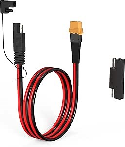 12AWG XT60 to SAE Connector Extension Cable with SAE Polarity Reverse Adapter for Portable Power Station Solar Panel Solar Generator(2FT)
