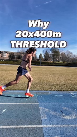 Pace Theory – Run Club on Instagram: "Why 20×400m Threshold? Because it lets you target threshold with a lower metabolic cost and better mechanics. You sit in the same threshold zone as a continuous tempo, but the micro recoveries help control lactate creep and heart rate drift. The effort stays aerobic, instead of quietly turning into a heavier session than intended. That matters because once you drift, running economy drops. Stride gets less efficient, you start recruiting more fibres than you