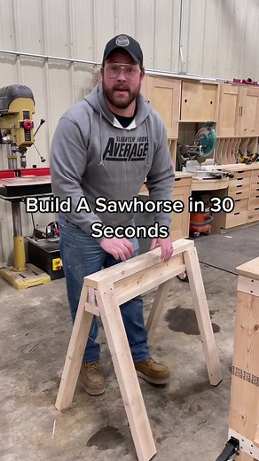 Build a sawhorse in 30 seconds! #DIYwithBlock #justdiyit #todayilearned #diy