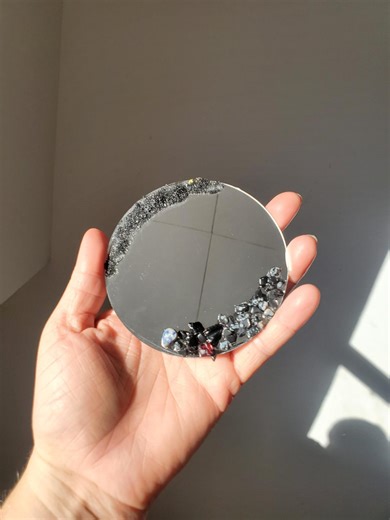 Mirror With a Snowflake Obsidian - Etsy