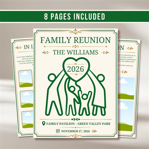 Family Reunion Program Template: Editable Keepsake Booklet (PDF Download) - Etsy