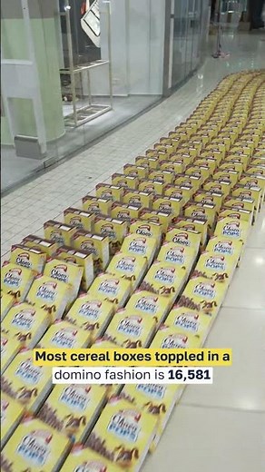 Most cereal boxes TOPPLED in a domino fashion! 😮‍💨