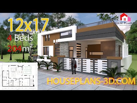 House Plan 40x60 | 4 Bedrooms | One Story House exterior home design 3d full plan