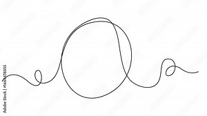 circle animation continuous one line drawing, Animated self drawing of continuous line draw circle. Full length one line animation. 4K, Animation of a single line drawing of a round frame. Continuous.