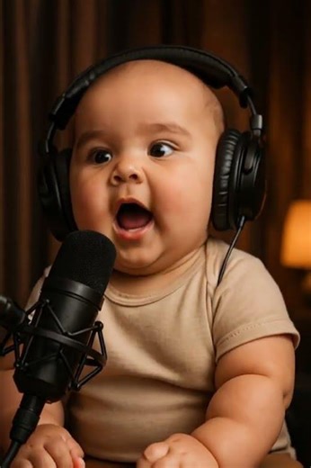 Cute Chubby Middle Eastern Baby Podcasting