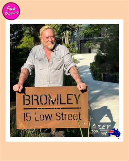 Property Address Script Custom Rusty Cor10 Steel Metal Sign