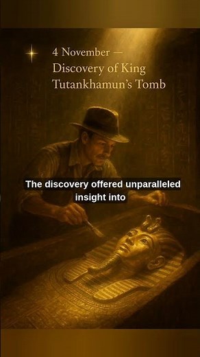 Nov 4 - Discovery of King Tut’s Tomb, Unearthing Egypt’s Golden Mystery #KingTut #AncientEgypt