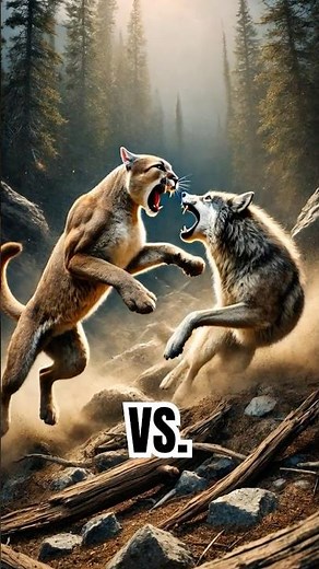 MOUNTAIN LION vs. WOLF Who WINS? #epicbattle