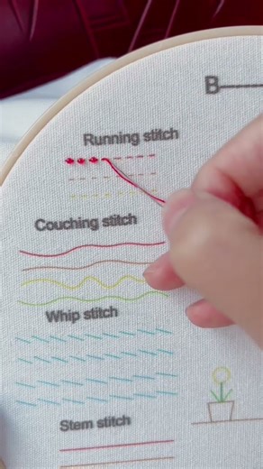 Bead Running stitch #embroidery #handembroidery #beginnersstitch #beginnersstitch #beadstitch