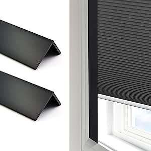 Light Blocking Strips - Window Light Blockers for Side, Top and Bottom of Blinds, Blackout Side Tracks Perfet for Home&Office(Black, 58.5", 2pcs)