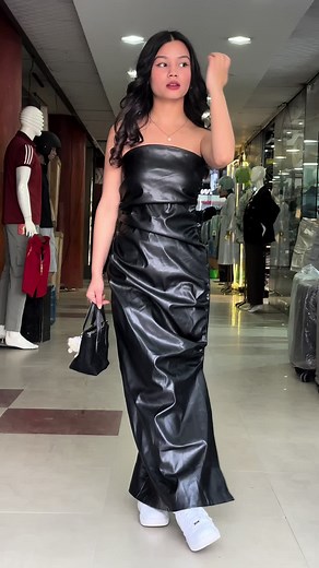 Stylish Leather Dresses: A Mall Fashion Showcase