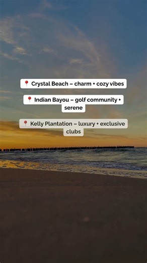 Ever wondered where the real Destin locals live? 🤔 Forget the crowded spots – I'm taking you to the neighborhoods that truly capture the spirit of living here! Discover the charm & cozy vibes of Crystal Beach, or the serene golf community of Indian Bayou. Crave luxury and exclusive clubs? Kelly Plantation is calling your name! If private beaches and marinas are your dream, explore Holiday Isle. And for friendly streets with parks nearby, Driftwood Estates is perfect. Ready to find your Destin d