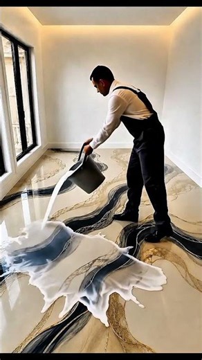 Blue White Luxurious Bedroom with Royal Blue Epoxy Flooring 💙✨ #epoxy #epoxyfloor #floor #resinfloor