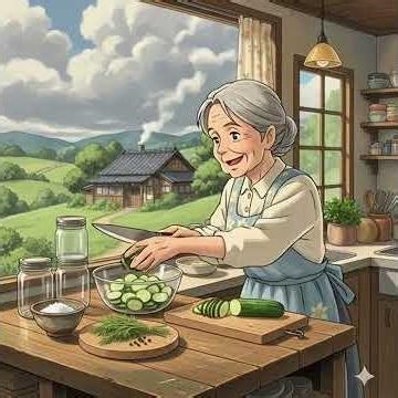 Cloudy Day Pickles | Cozy Countryside Cooking Routine | Ghibli Inspired Calm Video
