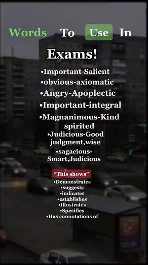 Exam Writing Tips and Vocabulary Help