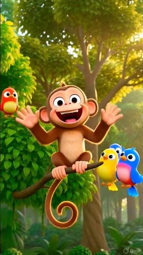 One Two Three Monkey on the Tree | Fun Kids Nursery Rhyme 🐒🌳